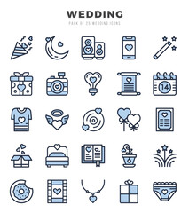 Wedding web icons in Two Color style.
