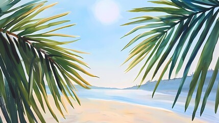 Fototapeta premium a postcard for a beach holiday, an advertising brochure of a seaside resort, summer, sun, sea, ocean