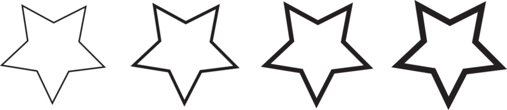 Inverted star icons, symbols. Vector Illustration