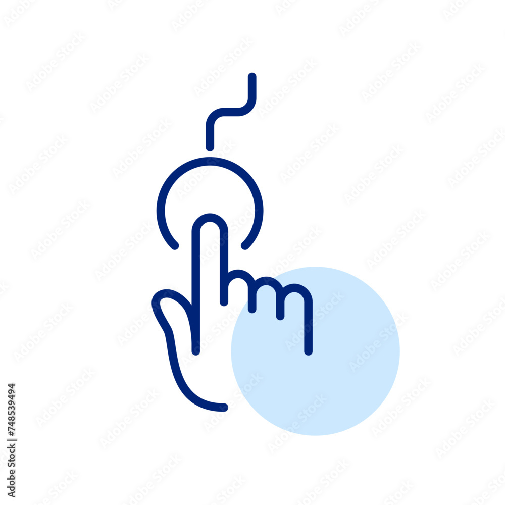 Poster usb powered fingerprint reader device. pixel perfect, editable stroke icon