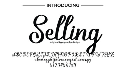 Selling Font Stylish brush painted an uppercase vector letters, alphabet, typeface