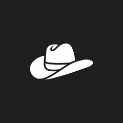 cowboy hat icon illustration, vector cowboy hat silhouette 