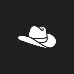 cowboy hat icon illustration, vector cowboy hat silhouette 