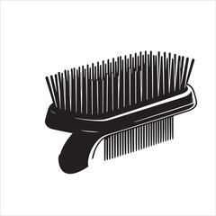 silhouettes of dog brush isolated on white background