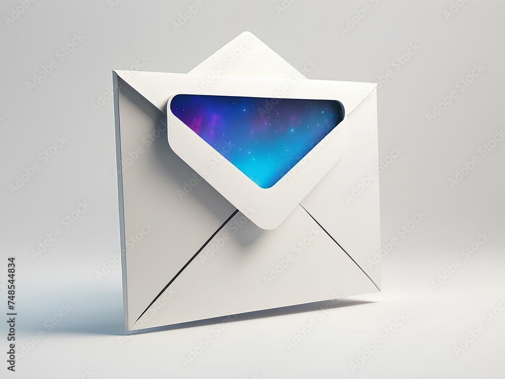 Poster white envelope with message isolated on white background