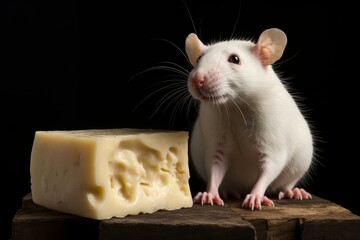 Textured Rat cheese. Cute funny paw. Generate Ai