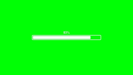 Green screen Loading bar downloading bar loading screen pixelated progress animation,0-100%