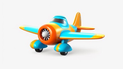 cute airplane icon bright colors cartoon style Ai Generative