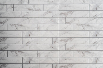 White wall with marble tiles and a white background in the style of linear patterns. Bathroom tiled floor is made of white color