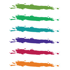 Colorful vector watercolor brush strokes