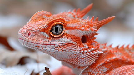Close up of a red chameleon (Pogona vitticeps)
