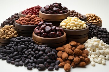 A variety of beans and seeds. Generated with AI