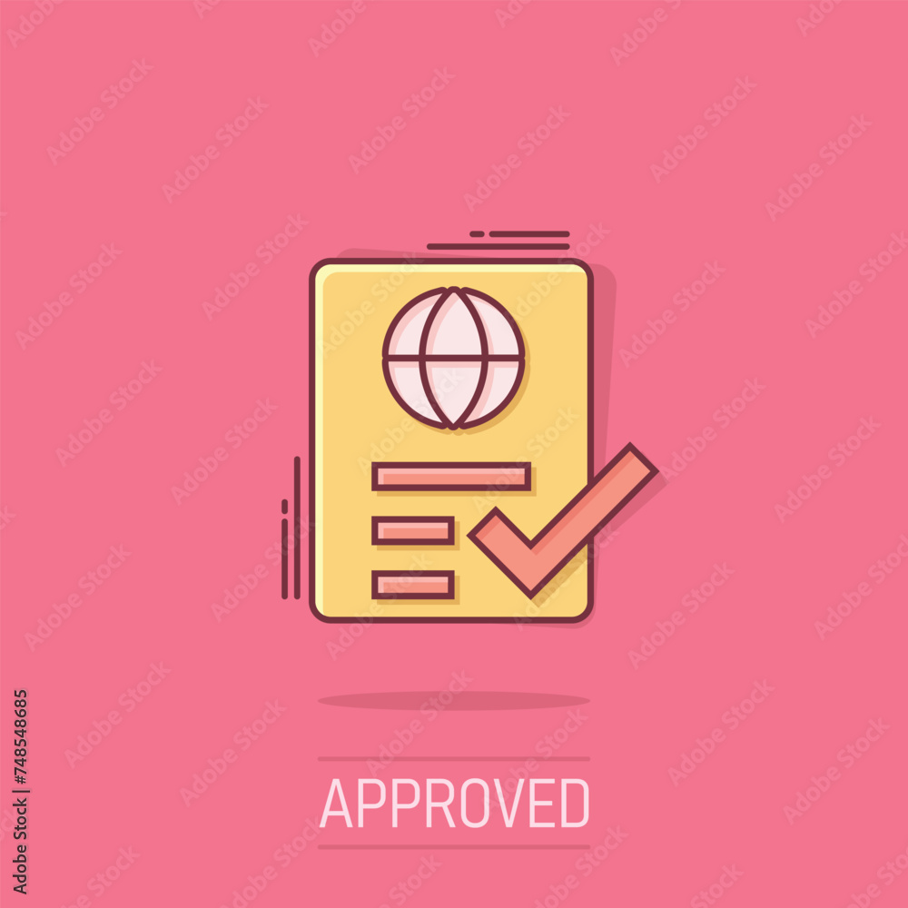 Poster to do list icon in comic style. document checklist cartoon vector illustration on isolated backgroun
