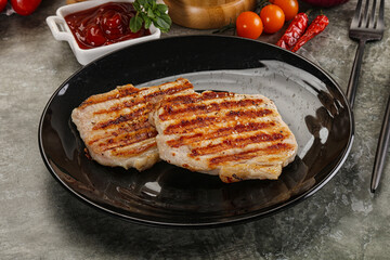 Tasty grilled pork meat steak