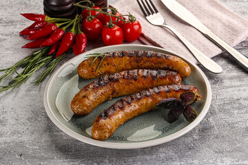 Grilled meat sausages with spices