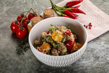 Vegan boiled quinoa with vegetables