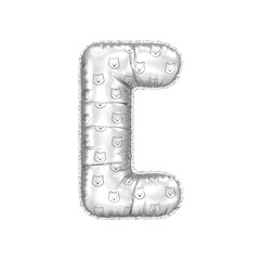 3D inflated balloon square brackets Symbol/sign with Silver colored meme coin Shiba Inu  pattern