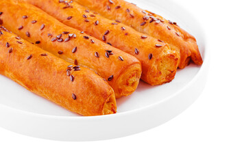 pastry with apple and flax seeds