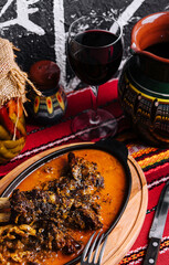 Lamb chops with red wine