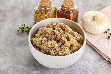 Vegan cuisine - boiled quinoa cereal