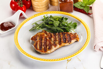 Delicous grilled pork meat steak
