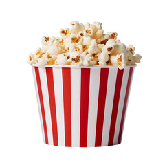 Red and white paper bucket of popcorn