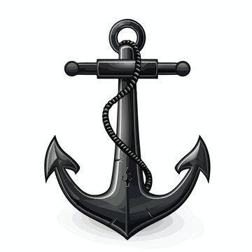 Anchor black icon isolated on white background carto