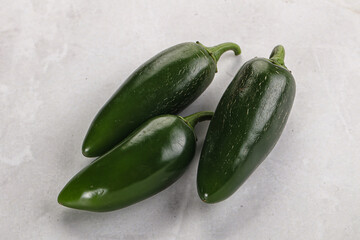 Raw green Mexican jalapeno pepper
