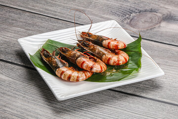 Cooked tiger prawn in the pate