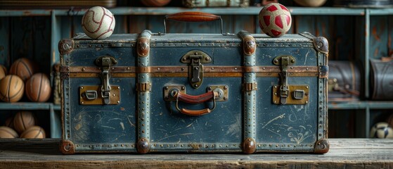 Sporting equipment in a suitcase