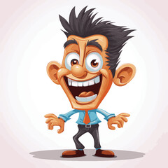 Playful and exaggerated cartoon character illustration