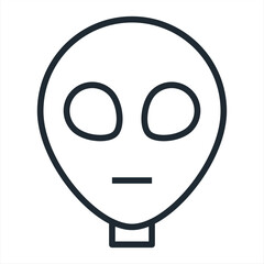 Alien  head isolated on white background vector illustration. Extraterrestrial alien face or head symbol line art vector icon for apps and websites.