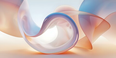 Abstract Art of Colorful Fluid Geometric Shapes