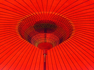 野点の赤い和傘