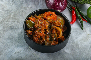 Asian cuisine - prawn in chili sauce