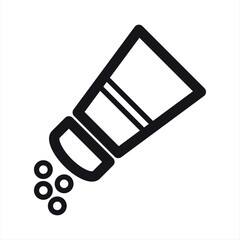 Salt shaker seasoning line art vector icon for food apps and websites.Isolted Saltshaker Outline Symbol On Clean Background. Vector Salt Element In Trendy Style.