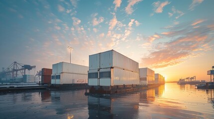 Container cargo at the port