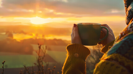 Generative AI, Morning Serenity: Coffee at Sunrise
