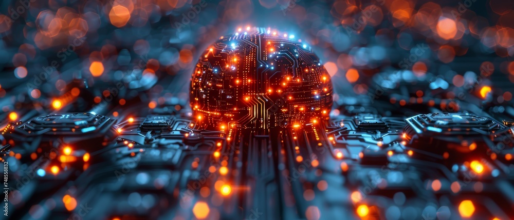 Poster intuition (artificial intelligence) concept. deep learning. gui (graphical user interface).