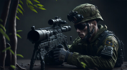 Soldier sniper Created With Generative Ai