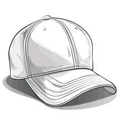 Blank white baseball cap. Vector. cartoon vector 