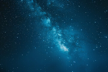 Blue color background Real Night Sky Stars With Milky Way Galaxy. Natural Starry Sky Background.
