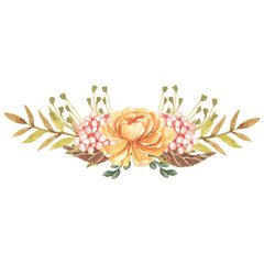 Watercolor Rustic Flower