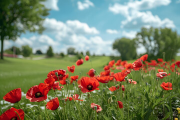 Fototapeta premium Veterans or memorial Day Concept, Soldier Cemetery
