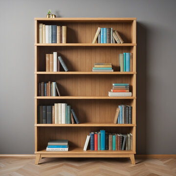 bookcase with books isolated on transparent background
