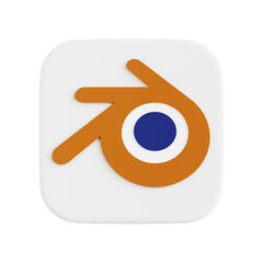 Blender icon illustration 3D background transparent
