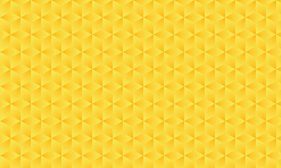 3D realistic yellow gradient pattern. Modern cube texture. seamless pattern Background. Repeating tiles. Triangular volumetric elements of different random size. 3D illustration. EPS 10