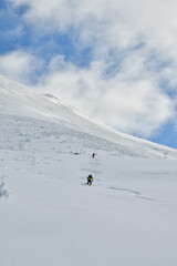 Fototapeta na wymiar Skiing Mt. Biei Fuji Hokkaido Japan Blue Sky