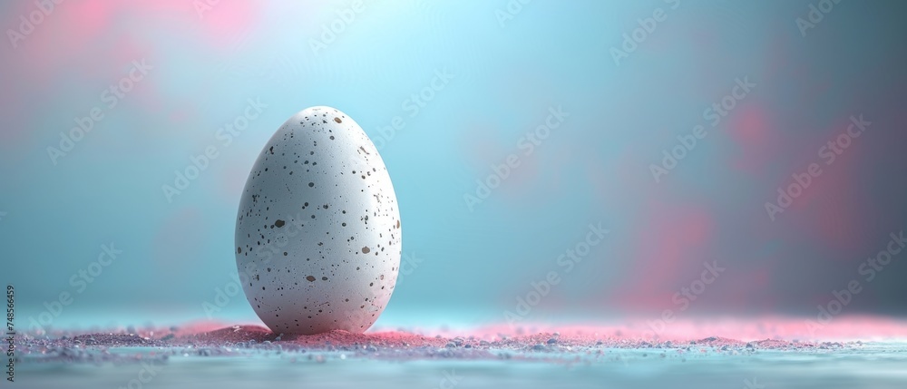 Aufkleber easter holiday with bright blank background and egg. 3d rendering