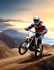 Extreme sport background bike downhill cross moto motorbike Generative AI